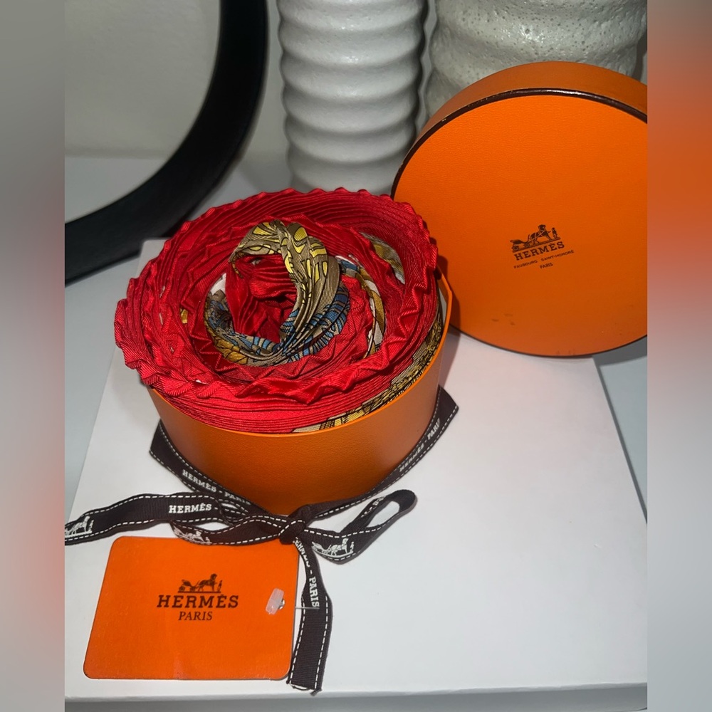 Hermes Plisse’ Silk Scarf